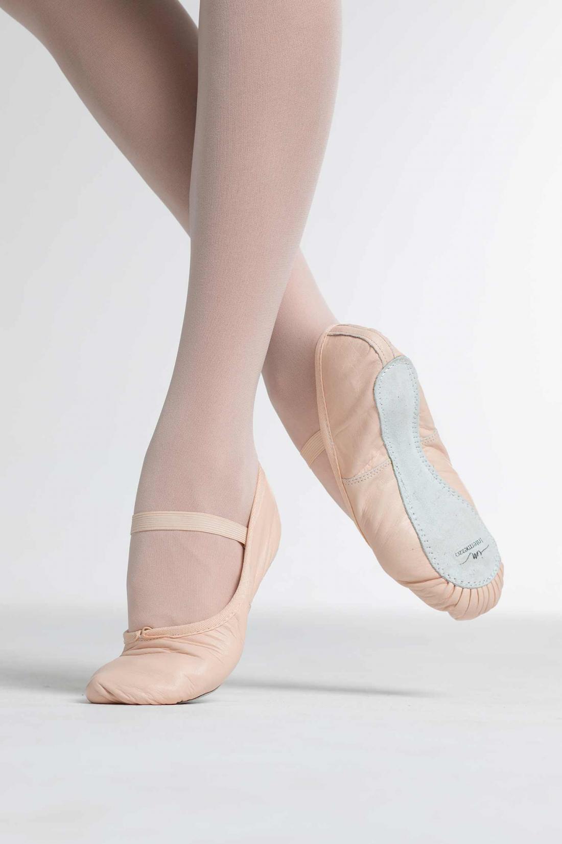 Zapatillas de Ballet Intermezzo de media punta en piel rosa y suela entera