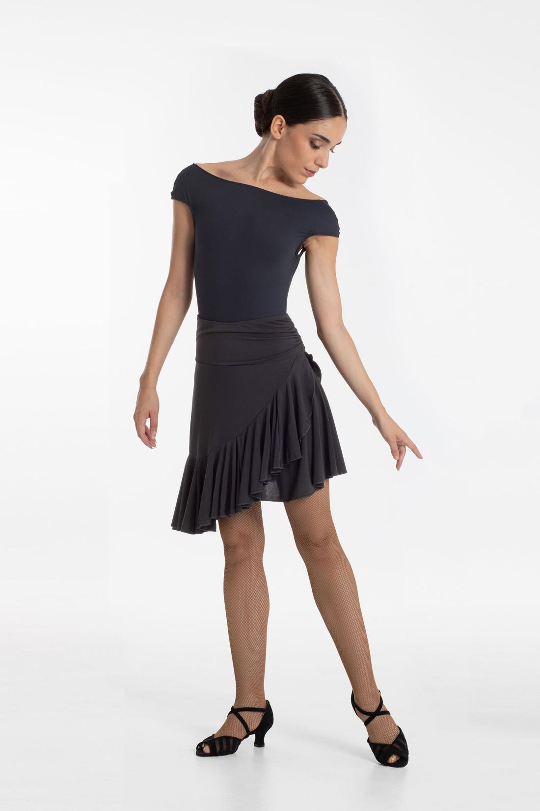 Intermezzo Latin Dance Assymmetric rufle Skirt