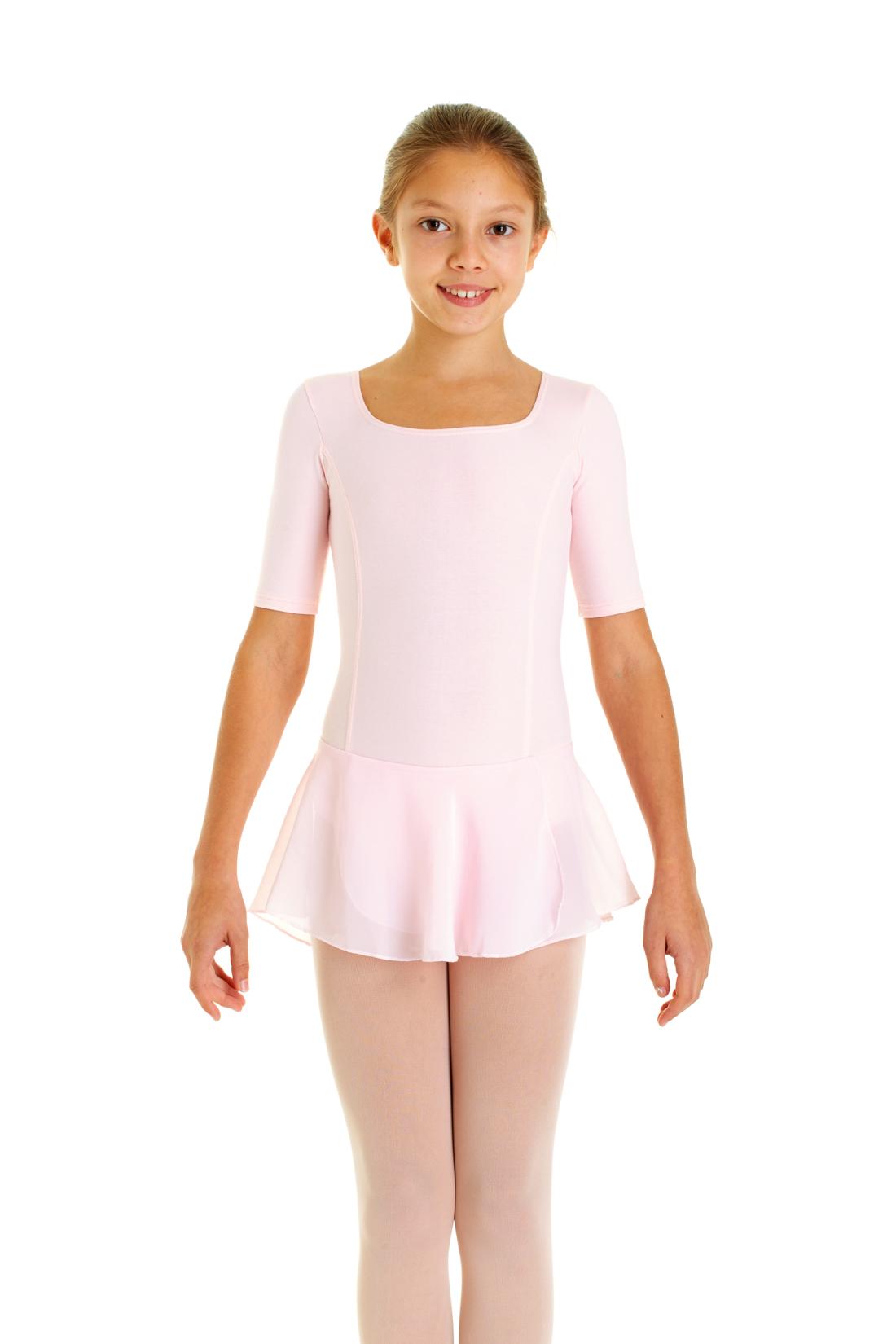 Vestido rosa de manga corta con falda de ballet para niña de Meryl Intermezzo