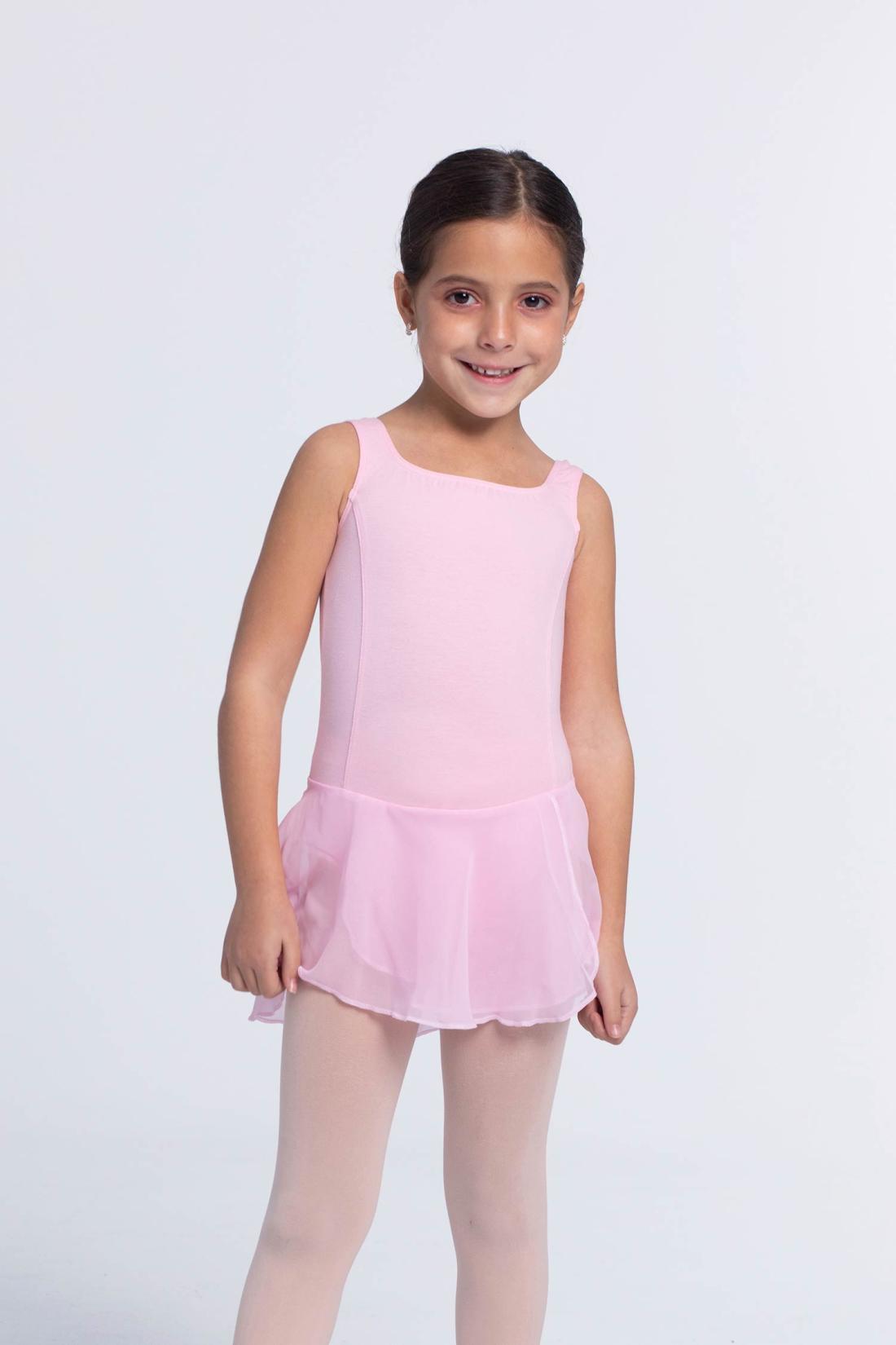 Vestido rosa sin mangas con falda de ballet para niña de Algodón Intermezzo