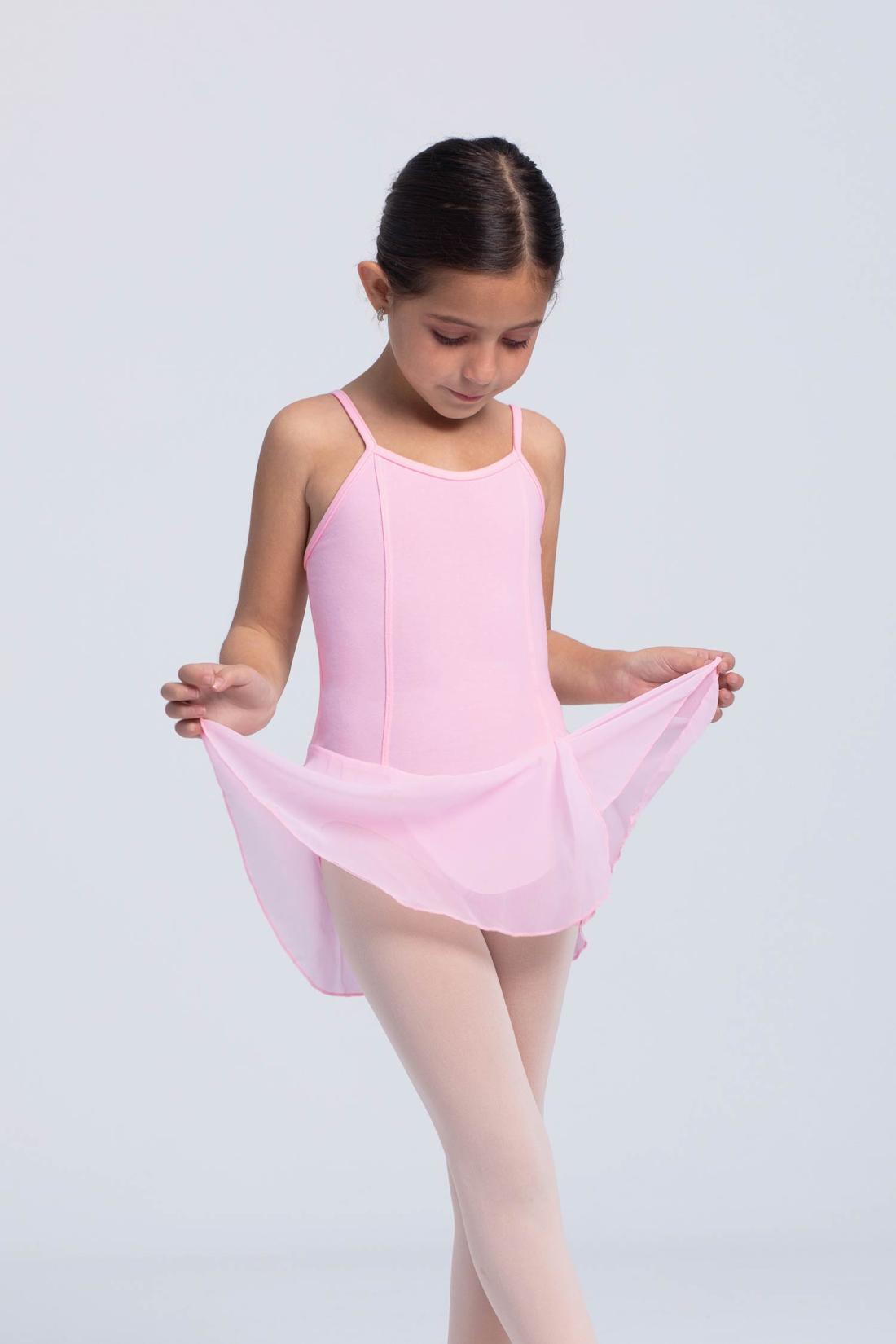 Camisole ballet pink dress for girls in Cotton fabric and chiffon skirt Intermezzo dance