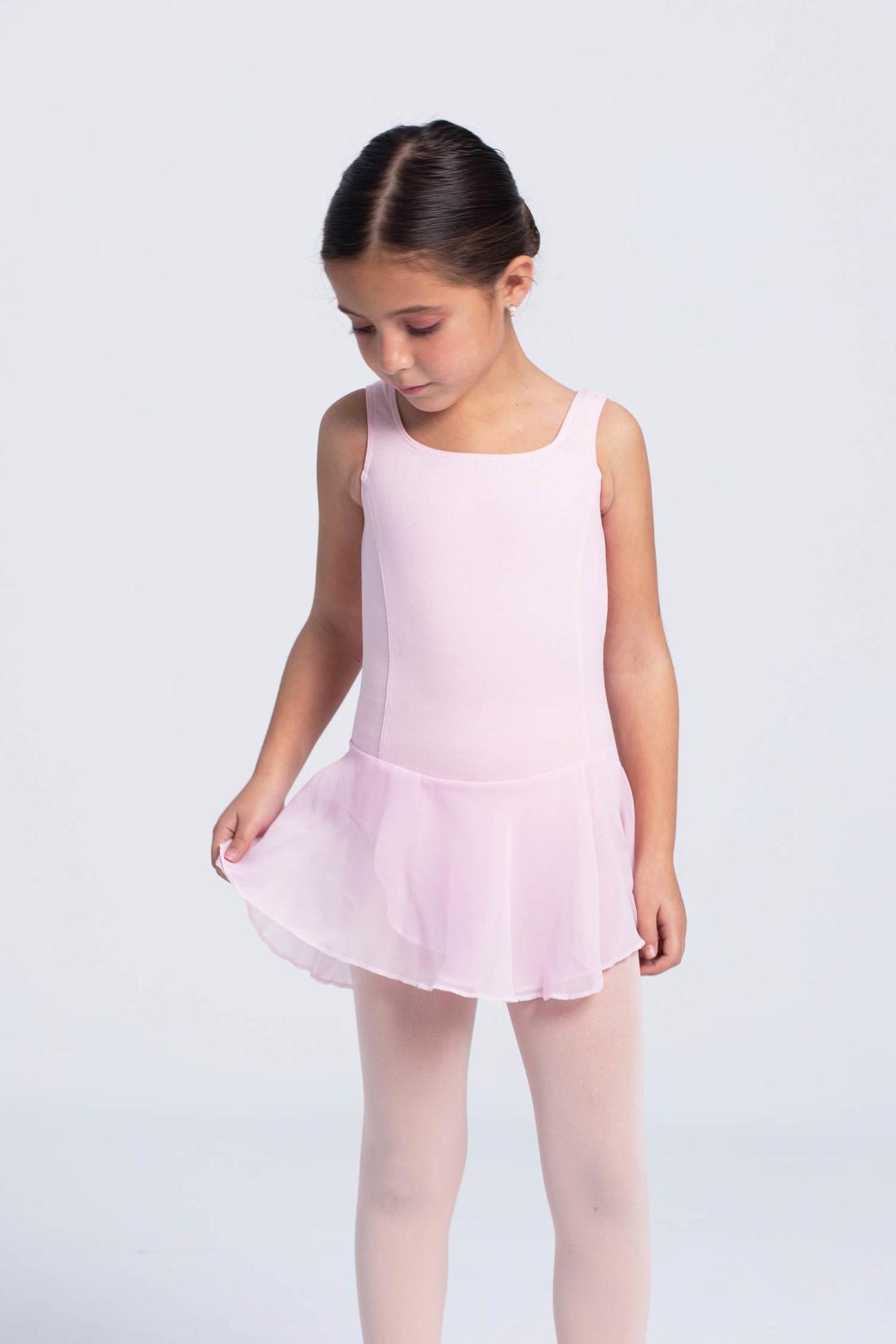 Vestido Tirantes Rosa de Ballet Niña, Ropa Danza Infantil