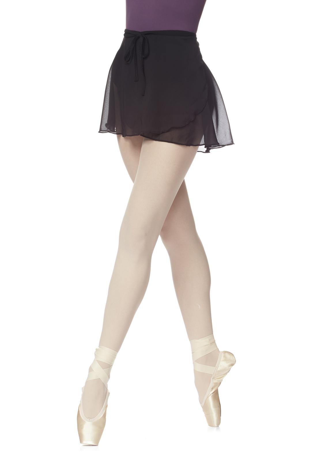 Ballettröckchen Giselle mit gekreuzten elastischen Bändern und Chiffonstoff
