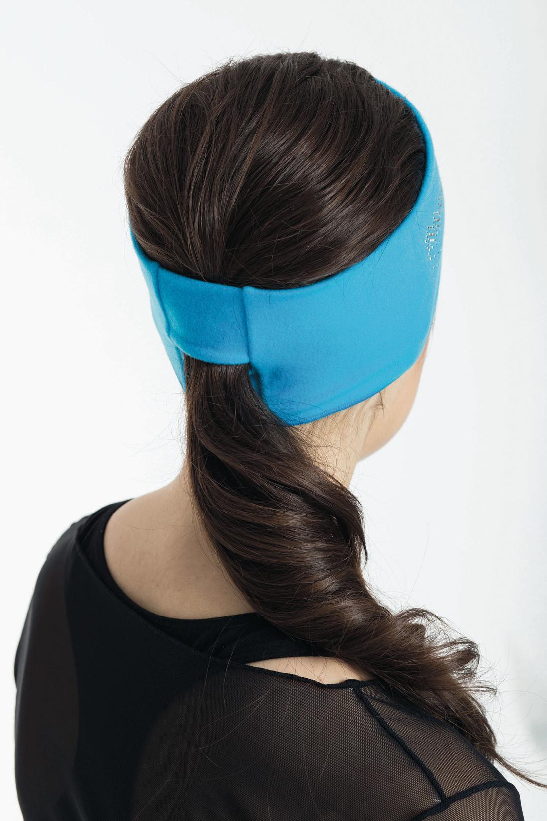 Figure Skating headband with rhinestone lines and ponytail hole Intermezzo