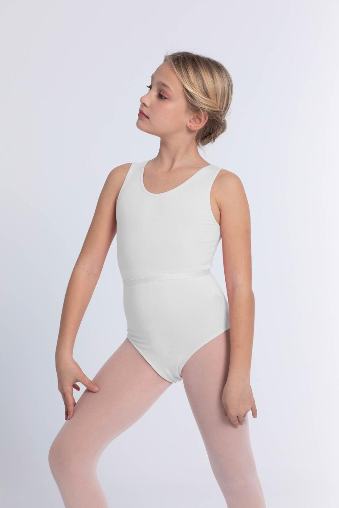Maillot Básico de ballet para niña sin mangas con cinturón elástico Intermezzo