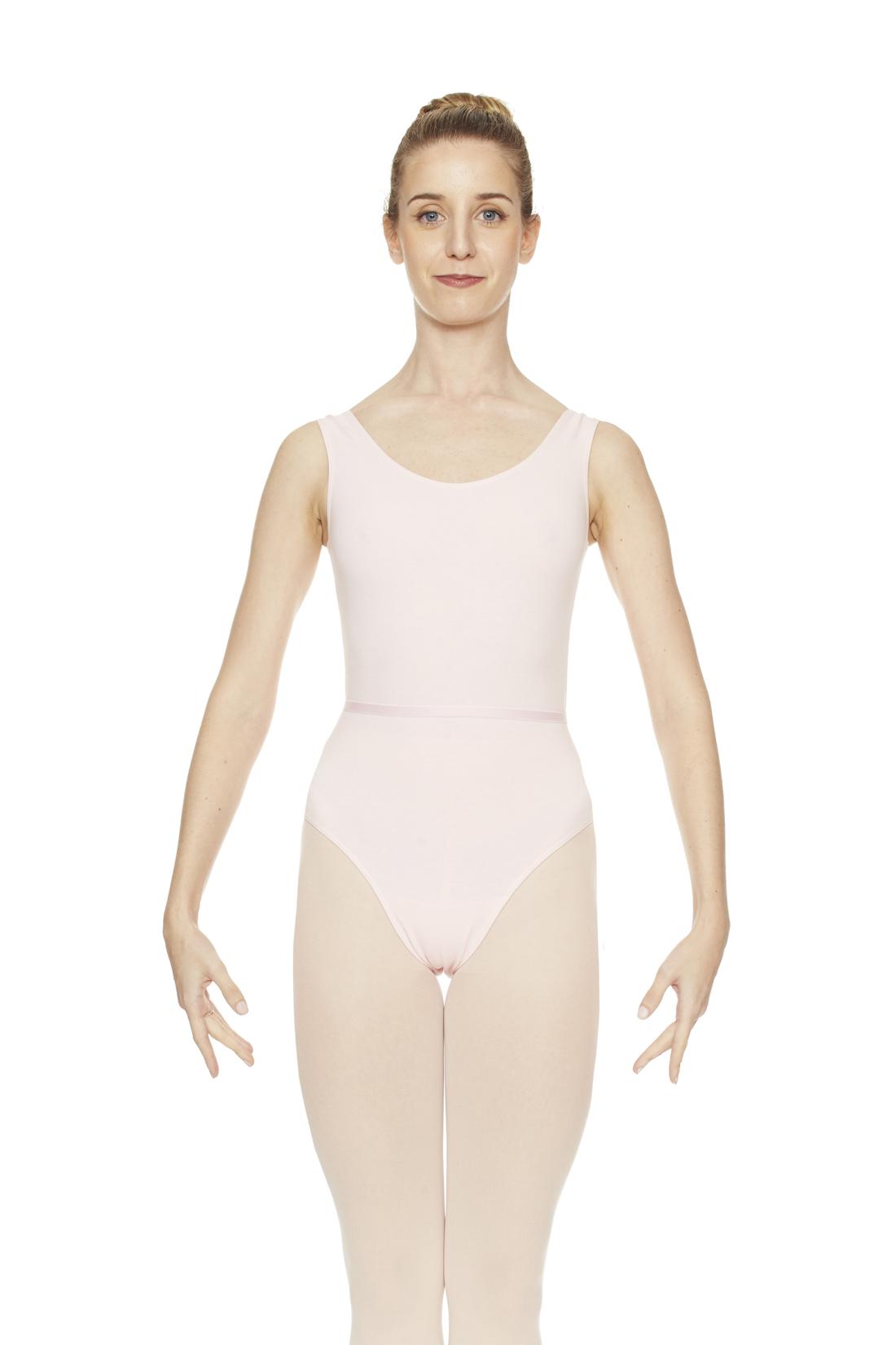 Classic ballet leotard with matching belt for girls in Cotton fabric Intermezzo dance