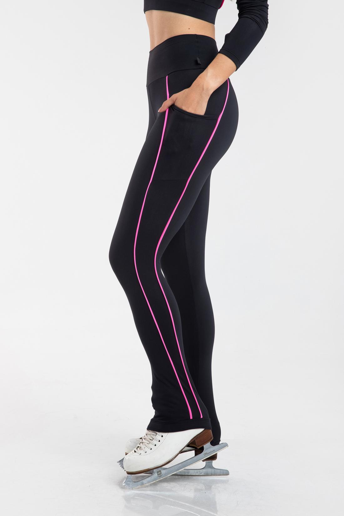 High-rise heel cover pant with colored piping for Intermezzo Figure Skating