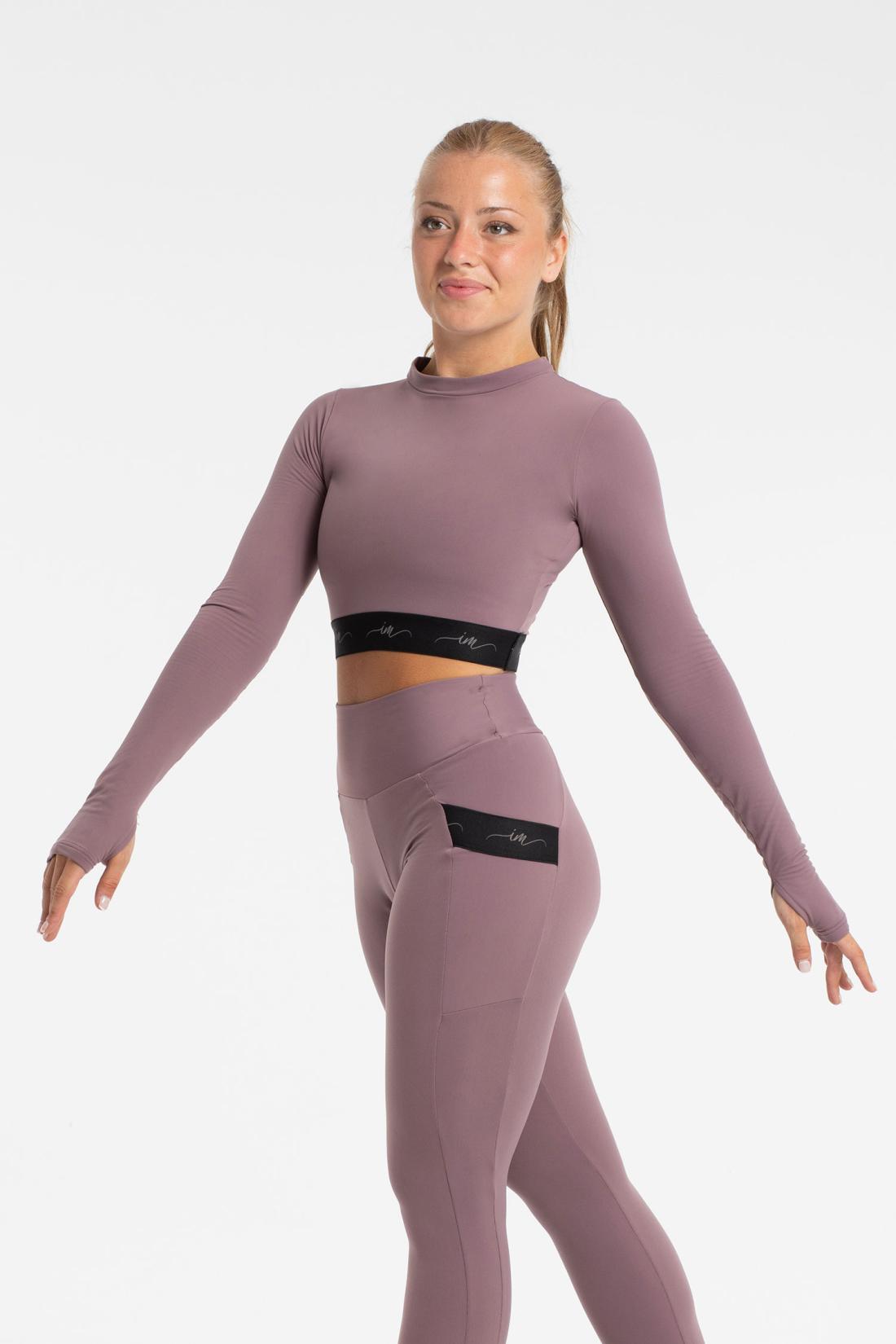 Amoli Long sleeve crop Top Brushed Fabric inside for Figure Skating Intermezzo