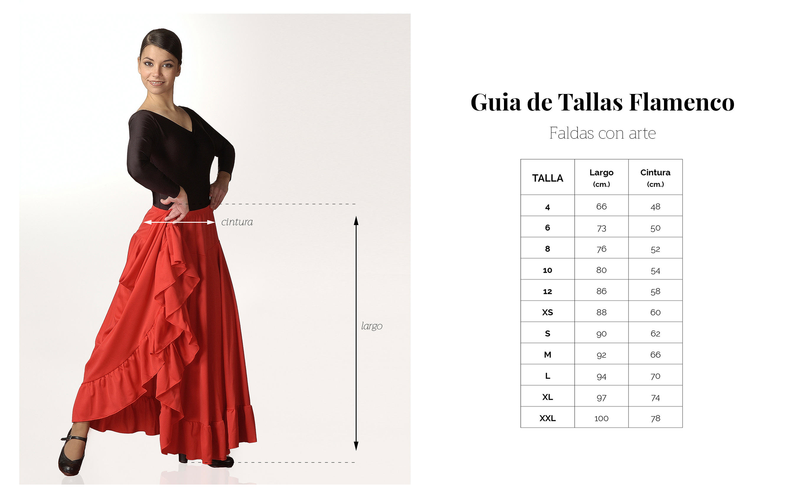 Falda de Flamenca para mujer - Talla S